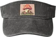[RLDOBOFE] Sun Visor Hat Adjustable Empty Top Baseball Cap Cute mushroom house Sun Hats for Women Men Sports Hats Summer Beach Cap