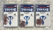 3 Packs TroKar Octopus Red Hooks Size 4