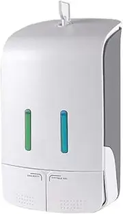 Home Hotel Wall-Mounted Two-Liquid Lotion Dispenser Large-Capacity Hand-Pressure Emulsion Manual Liquid Dispensing Bottles Soap Lotion Shower Dispenser(Grey)