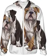 [LHBWCVN] UPF 50+ Light Jacket Full Zip Sun Protection Hoodie for Women Men Long Sleeve English Bulldogs Sun Shirts
