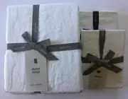West Elm EUROPEAN FLAX LINEN Duvet Full/Queen & Two Euro Shams White NWT