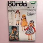 Burda Doll Clothes Sewing Pattern 1 2548 - Sizes 35cm & 45cm