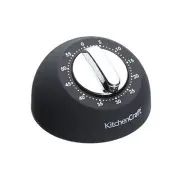 KitchenCraft Mechanical Kitchen Timer with Soft Touch and Chrome finish, Countdo