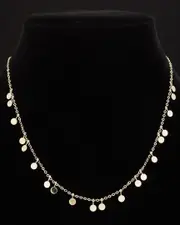 14K Italian Gold Mini Disc Charm Necklace
