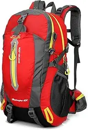 Blelsa 40L Water Travel Backpack Camp Hike Laptop Daypack Trekking Climb Back Bags for Men Women Red