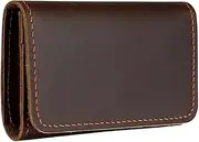 [Perfeclan] Wallet for Men Vintage Design Gift for Him Minimalist Card Organizer Card Holder, Dark Brown