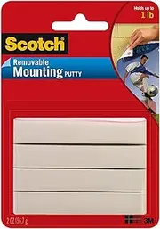 Scotch Mounting Putty 3MVK, Removable, 2 oz, White, 3-Pack