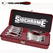 Sidchrome 10 Piece Metric Geared Ratchet Stubby Spanner Set 10-19mm SCMT22203N