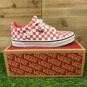 Vans Seldan Kids 4Y Pink White Shoes Sneakers Checkerboard Honeysuckle NEW W/box