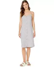 Splendid Black Button Front Midi Women Dresses