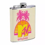 Spring Break D7 Flask 8oz Stainless Steel Hip Drinking Whiskey