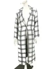 New Flynn Skye Athena Duster Womens XS Black White Plaid Cute in Checks Rayon