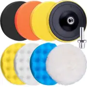 9 Pieces 5 Inch Buffing Pads Kit Foam Buffer Polisher Pads 5 Inch Hook and Lo...