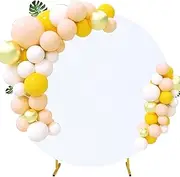 6.6FT Round Wedding Arch Cover for 6.6FT Circle Arch Stand, Thick Polyester Fabric Adjustable Circle Arch Backdrop Cover for Wedding Birthday Party Baby Shower Photography Decoration（White）