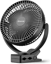 [Koonie] 10000mAh Clip on Fan Battery Operated, USB Fan with Clip, 8-Inch Portable Desk Fan with 4 speeds and 24 Hours Working Time for Office Golf Car Outdoor Travel Baby Stroller Camping Tent
