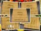 Cutting Cheese Charcuterie Board 13" x 13" Engraved Personalized With Knife Set