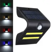 Solar Power COB LED PIR Motion Sensor Waterproof Wall Light Outdoor Garden Path Lamp 29 BLUE