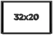 32x20 Shadow Box Frame Black | 1 inches Deep Real Wood Contemporary Shadowbox Di