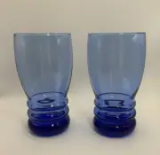 Vintage Libbey Bangles Cobalt Blue Glass Large Tumblers BRAND NEW-Set Of 2