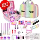 Kids Washable Makeup Set, Real Makeup Kit with Unicorn Bag, Birthday Gift