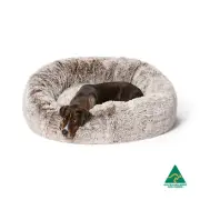 Snooza Cuddler Calming Soothing Pet Dog Round Bed Large Mink 90cm