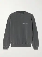 [Anine Bing] Anine Bing - Jaci Printed Cotton-jersey Sweatshirt - Gray - medium medium Gray