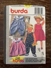 Burda 3819 UNCUT Sewing Pattern, Toddler's Jumpsuit & Dress, Size 6M-3