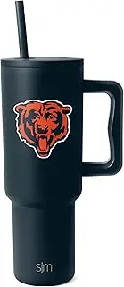 Simple Modern Officially Licensed NFL Chicago Bears 40oz Tumbler with Handle and Straw Lid | Football Insulated Cup Stainless Steel | Gifts for Men, Women | Trek Collection | Chicago Bears