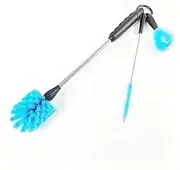 Water Bottle Cleaning Brush Stainless Steel, Long Handle Scrubbing Brush, Built for Cleaning Sports Bottles, Baby Bottles, Cups, Coffee Mugs.. (Blue)