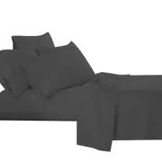 2000TC Black Bamboo Cooling Sheet Set Ultra Soft Breathable Flat Sheet Fitted