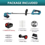 Electric Weed Eater Lawn Edger Cordless Grass String Trimmer Cutter 18V &Battery
