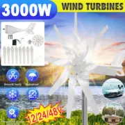 3000W Wind Turbine Generator 8 Blades Kit with Charge Controller Windmill Power