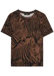 Max Mara Weekend Eloisa Zebra-print Cotton T-shirt - Brown - XL (UK16 / XL) XL (UK16 / XL)