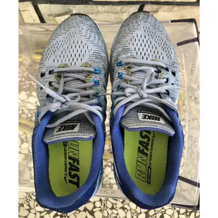 二手鞋特價 Nike Air Zoom Structure 19 跑步鞋 多功能運動鞋 US10.5 灰 白 賽車藍