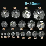 18 Style Clear K9 Crystal Octagon 2 Holes Beads Chandelier Prisms Curtain Part