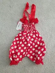 Patpat Sweet Polka Dotted Romper Red 9-12 Months 12m