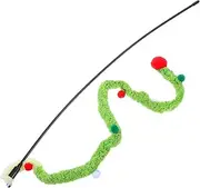ERINGOGO Plush Cat Interactive Teaser Wand with Bell Engaging Feline Plaything for Home Outdoor Fun Keeps Cats Entertained Daily with Self Play Capability
