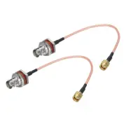 RG316 Coaxial Cables SMA Male to BNC Female Bulkhead 0.5FT Orange 2Pcs