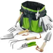 Unbranded Garden Tool Set 7-Pcs Heavy Duty Stainless Steel W/ Wooden Handle