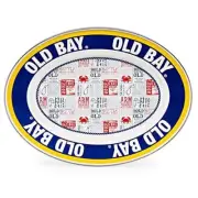 Golden Rabbit Enamelware Old Bay Seasoning Oval Platter 16X12