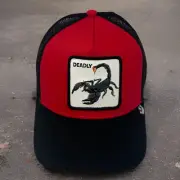 Goorin Bros. The Deadliest Scorpion "Deadly" Trucker Hat SnapBack Cap Red/Black