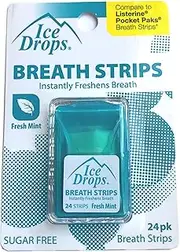 Ice Drops Breath Strips with Blast of Icy Mint (Sugar Free)