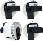 AYMSous Compatible 4 Pack DK-2205 Continuous White Label Paper (2-3/7"x100') with 4 Refillable Cartridge Replacement for Brother DK-2205 for QL-700 QL570 QL710W QL800 QL810W QL1060N QL720NW QL550