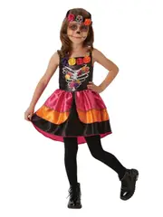Rubies Sugar Skull Day Of The Dead Girls/Kids Dress Up Party Costume