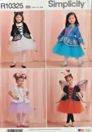 Toddler FANTASY COSTUME DRESSES -Uncut Simplicity Pattern R10325 - Sz 1/2 - 2