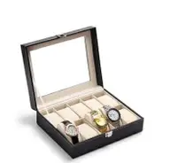 在飛比找樂天市場購物網優惠-首飾盒 帶鎖實木手錶盒開窗手錶收納展示盒戒指項鍊手錶箱大收藏