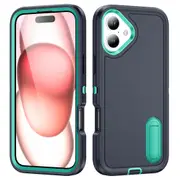 MCC Shockproof iPhone 16 Case Cover Heavy Duty with Stand Apple iPhone16 [Navy+Light Blue]