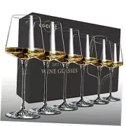 Wine Glasses Set of 6,Crystal White Wine Glasses,Red Wine Glass Set,Long Clear
