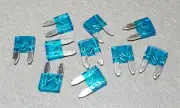 10Pcs 15A BLUE Mini Blade Fuse