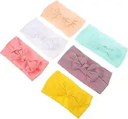 SWOOMEY Elastic Baby Headband Set 6 Pcs Bow Hair Band for Newborns Toddlers Boys and Girls Girls Boys